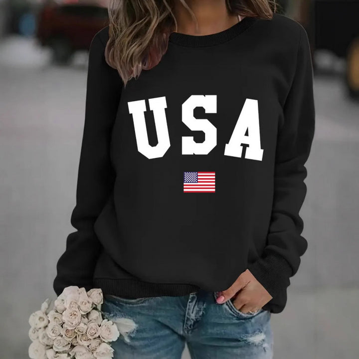 Women's sweatshirt with modern USA statement and cozy fit Lisslune