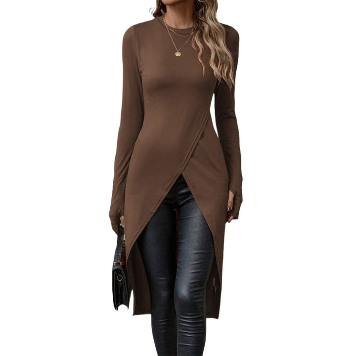 Damen eleganter Longsleeve mit raffinierter Wickeloptik Lisslune
