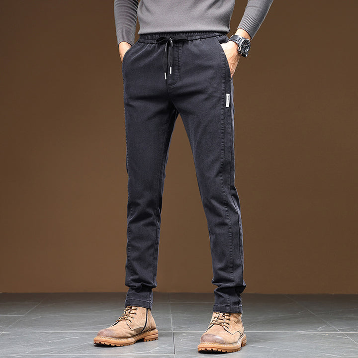 Men's Comfortable Leisure Pants with Elastic Waistband and Practical Pockets Lisslune