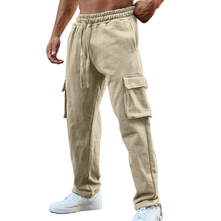 Men's casual cargo jogging pants with elastic waistband and practical side pockets Lisslune