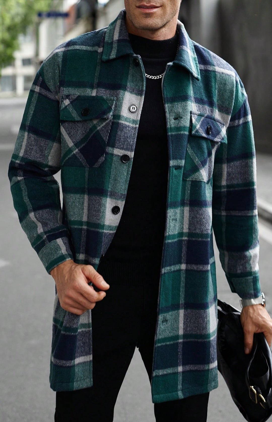Men's Checked Flannel Jacket Lisslune