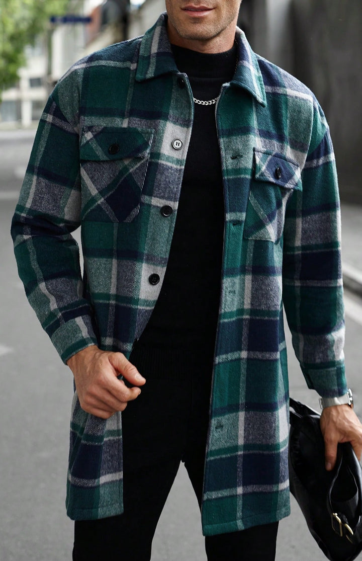 Men's Checked Flannel Jacket Lisslune