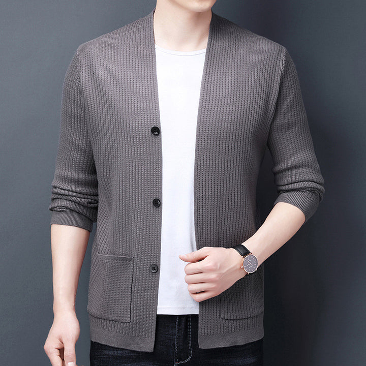 Men's Airy Cardigan with Practical Pocket Layout Lisslune