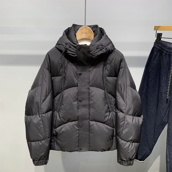 Men's Padded Jacket with Adjustable Hood Design Lisslune