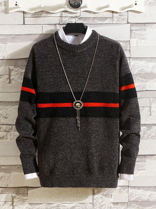 Men's stylish sweater with striped design and high comfort Lisslune