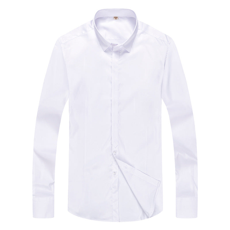 Men's Elegant Long Sleeve Shirt with Textured Fabric and Modern Cut Lisslune