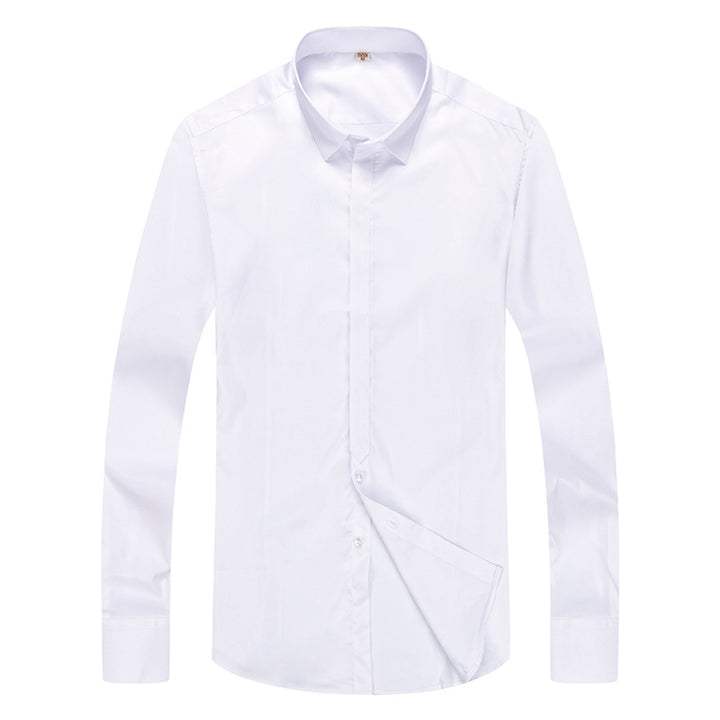 Men's Elegant Long Sleeve Shirt with Textured Fabric and Modern Cut Lisslune
