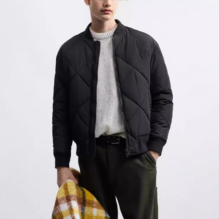 Men's quilted casual jacket with sporty cut and side pockets Lisslune