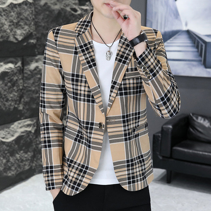 Men's fashionable checked blazer Lisslune