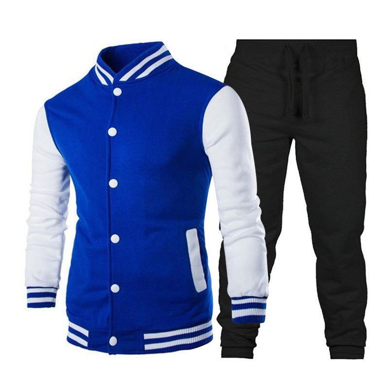 Men's sporty leisure set with stylish baseball jacket and comfortable jogging pants Lisslune