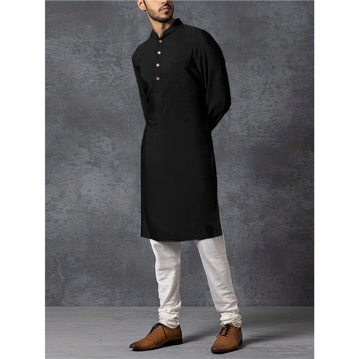 Men's elegant and fashionable kurta with high collar and button details Lisslune