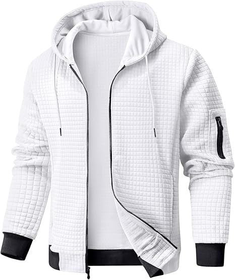 Men's quilted jacket with hood and practical zipper Lisslune