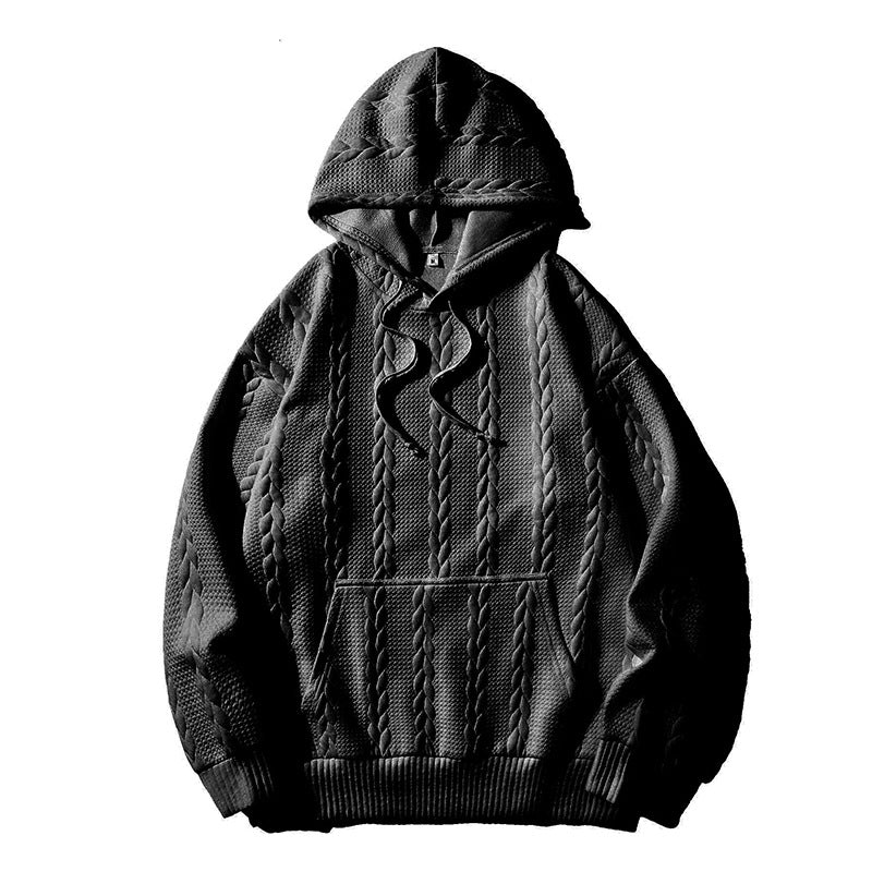 Men's Hoodie with Textured Pattern Lisslune