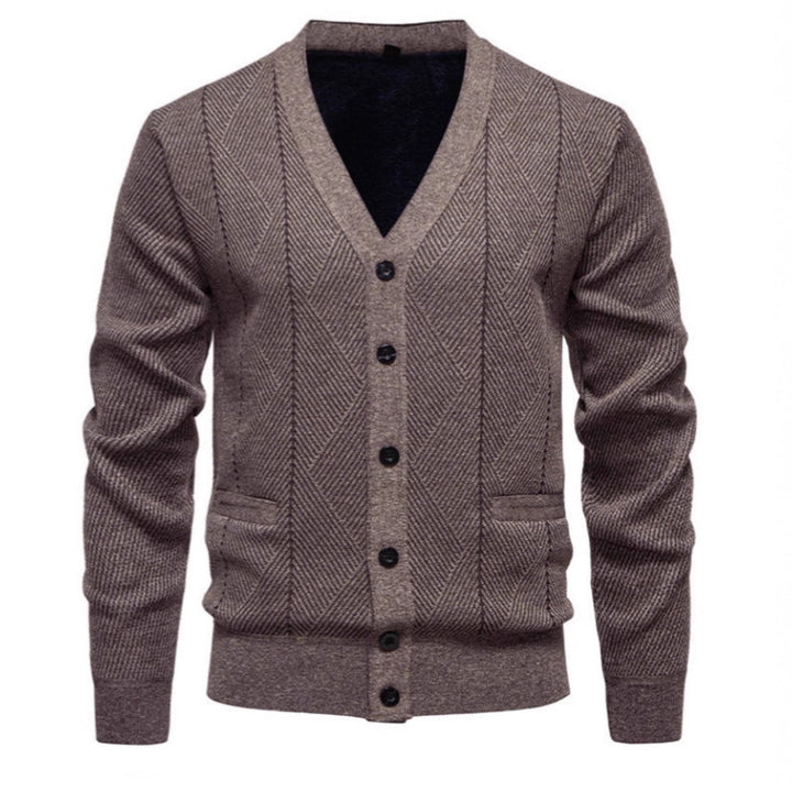 Men's fashionable cardigan with unique diamond pattern Lisslune