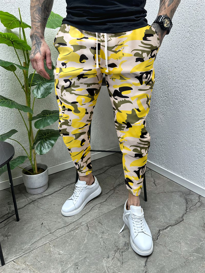 Men's Camouflage Jogging Pants with Elastic Waistband and Side Pockets Lisslune