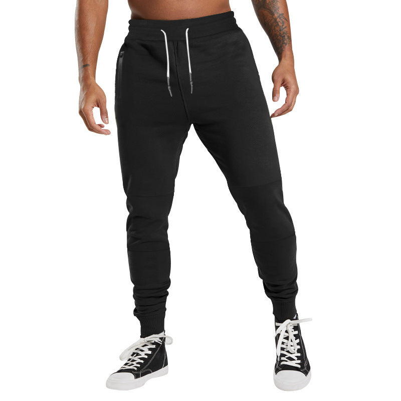 Men's Sporty Jogging Pants with Zipper and Elastic Waistband Lisslune