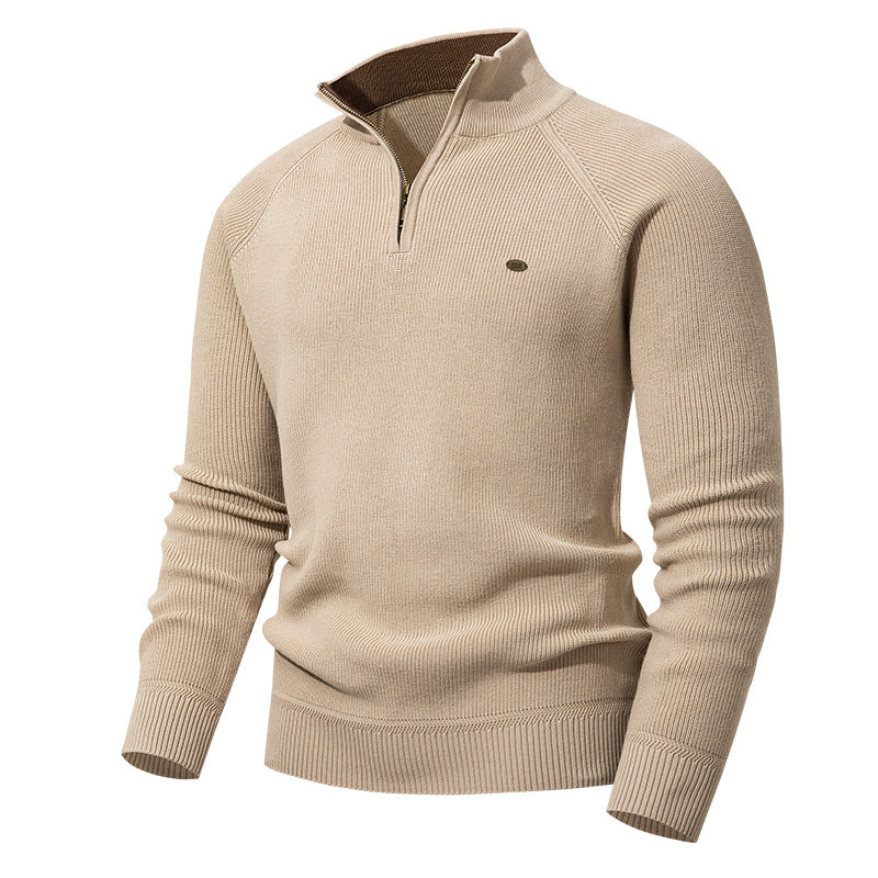 Men's Sweater with Short Zipper Lisslune