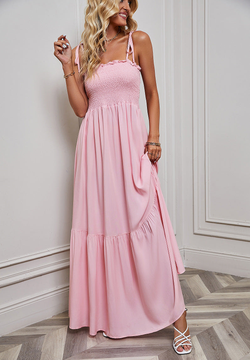 Women's maxi dress with elastic top and voluminous skirt Lisslune