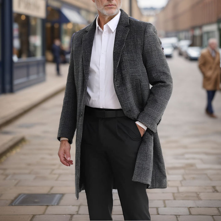 Men's elegant checkered coat made of high-quality material Lisslune
