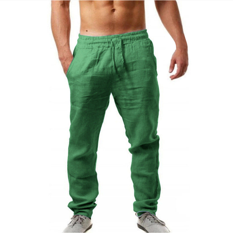 Men's airy linen pants in relaxed fit with practical drawstring Lisslune