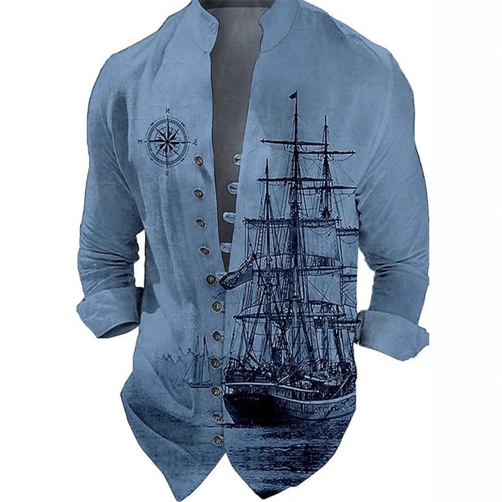 Men's vest with nostalgic maritime ship design Lisslune