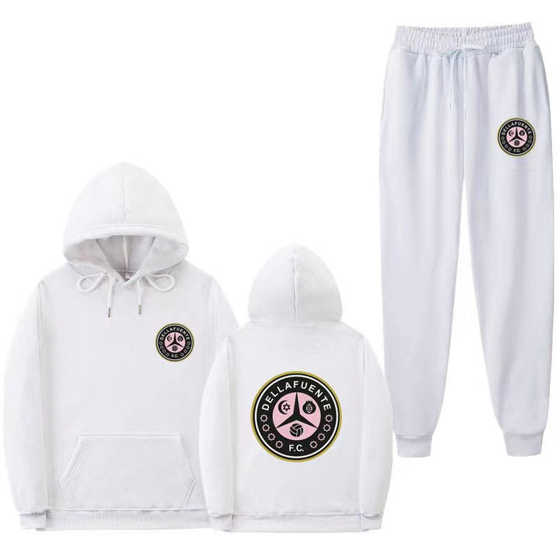 Women's comfortable leisure lounge suit with kangaroo pocket and modern logo Lisslune