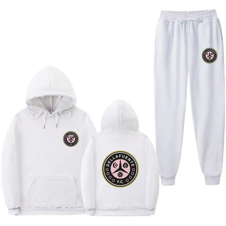 Women's comfortable leisure lounge suit with kangaroo pocket and modern logo Lisslune