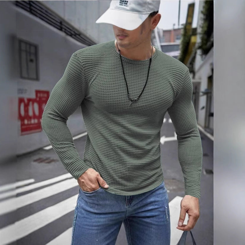 Men's long sleeve shirt with textured surface and modern fit Lisslune