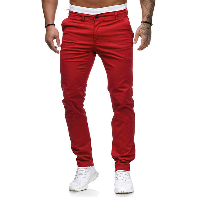 Men's Slim-Fit Casual Pants with Elastic Waistband and Comfortable Cut Lisslune