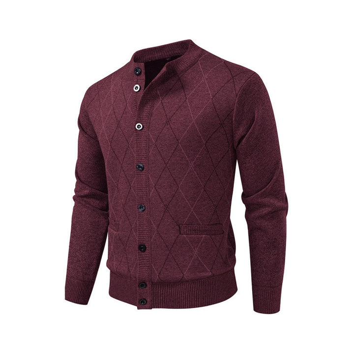Men's cardigan with modern diamond pattern Lisslune