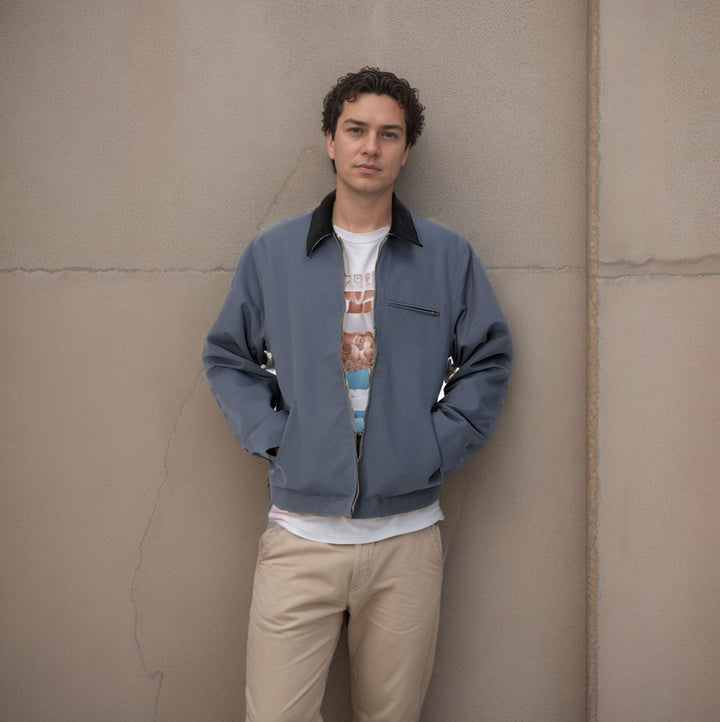 Men's elegant work jacket with practical zippered pockets Lisslune