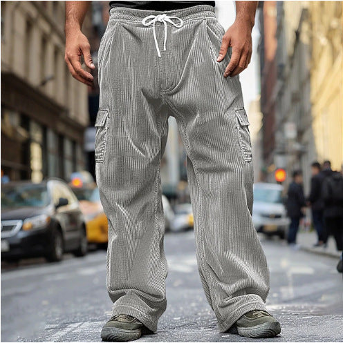 Men's cargo pants with elastic waistband and spacious pockets Lisslune