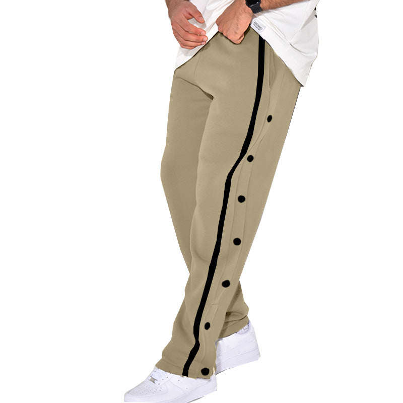 Men's sporty joggers with side snap button closure and elastic waistband Lisslune