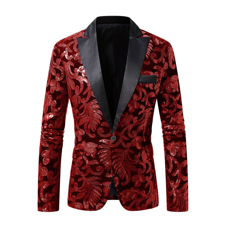 Men's Glamorous Jacquard Blazer with Shimmering Design Lisslune