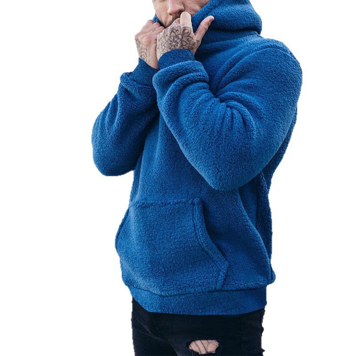 Men's hoodie made of soft teddy material with practical kangaroo pocket Lisslune