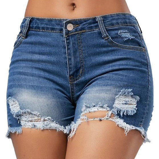 Women Destroyed Denim Shorts Lisslune