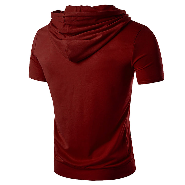 Men's Short Sleeve Hooded Top Lisslune