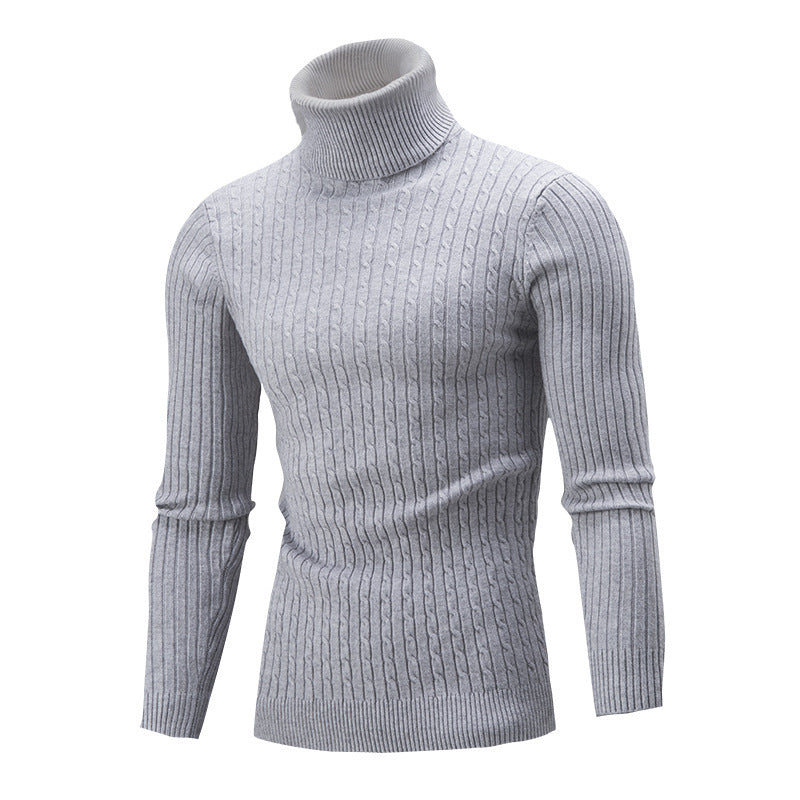 Men's turtleneck sweater in classic rib pattern Lisslune