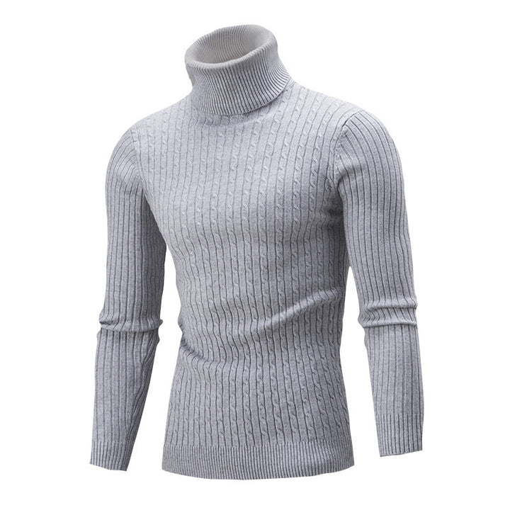 Men's turtleneck sweater in classic rib pattern Lisslune