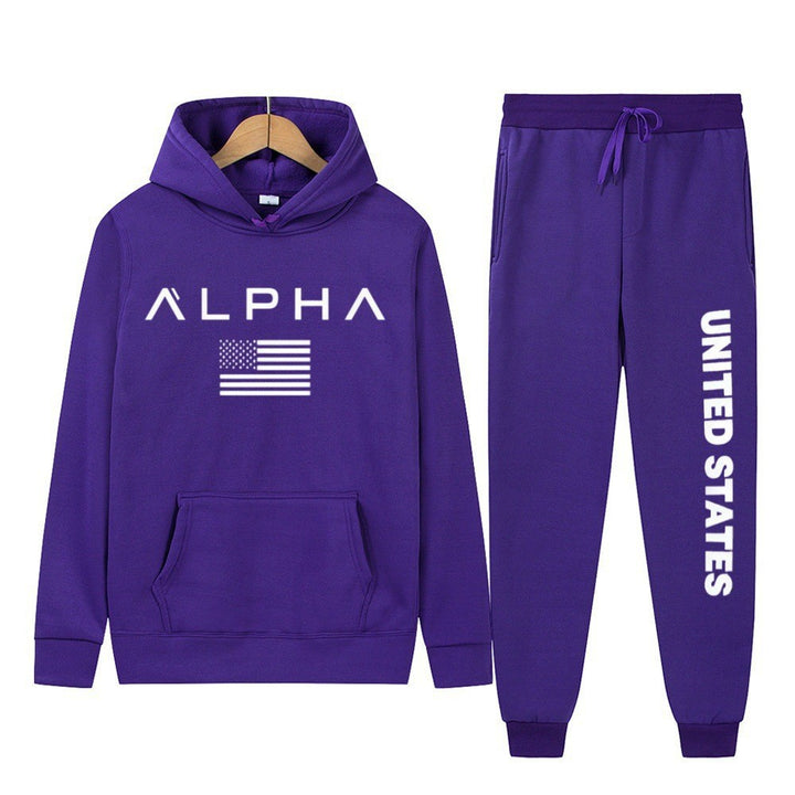 Women's hoodie and jogging pants set with creative front print and sporty cut Lisslune
