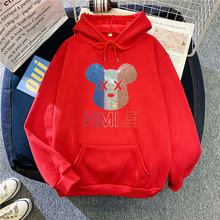 Women's hoodie with artistic bear motif Lisslune