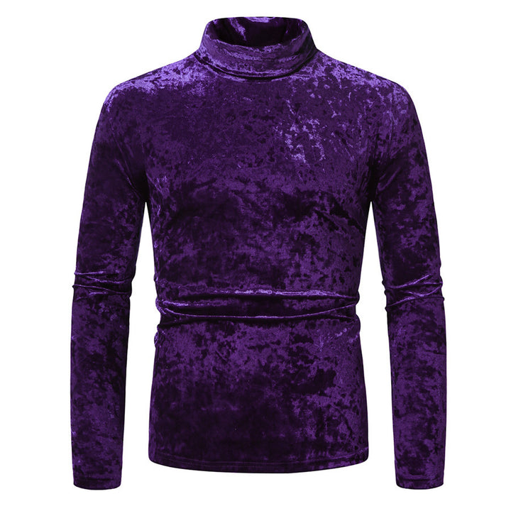 Men's Velvet Turtleneck Sweater with Elegant Design Lisslune