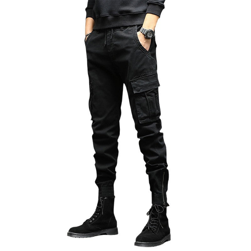 Men's cargo pants with elastic waistband and practical side pockets Lisslune