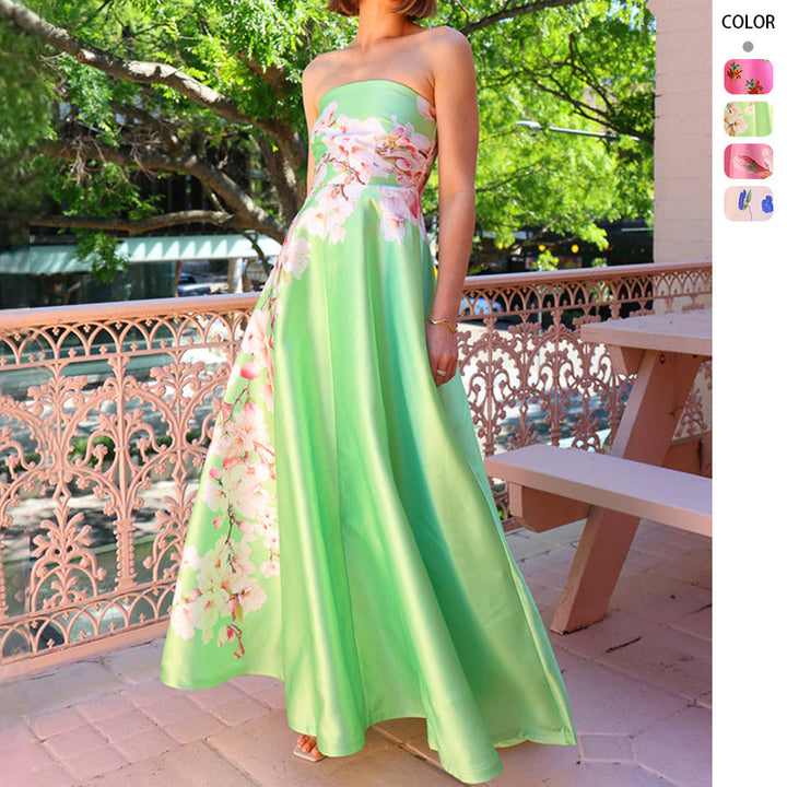 Ladies ball gown with floral top and flowing skirt Lisslune