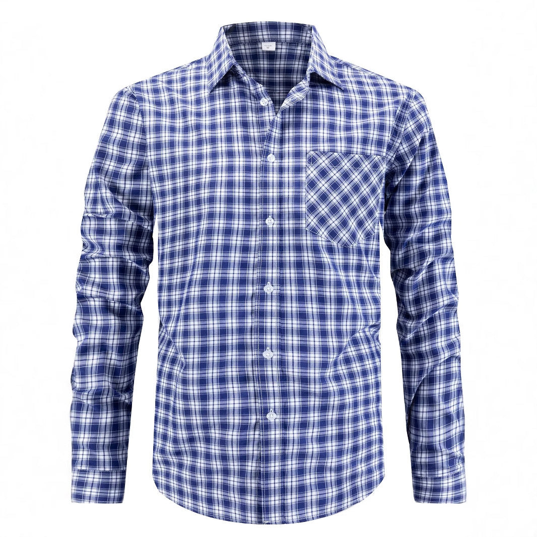 Men's elegant checked shirt with chest pocket Lisslune