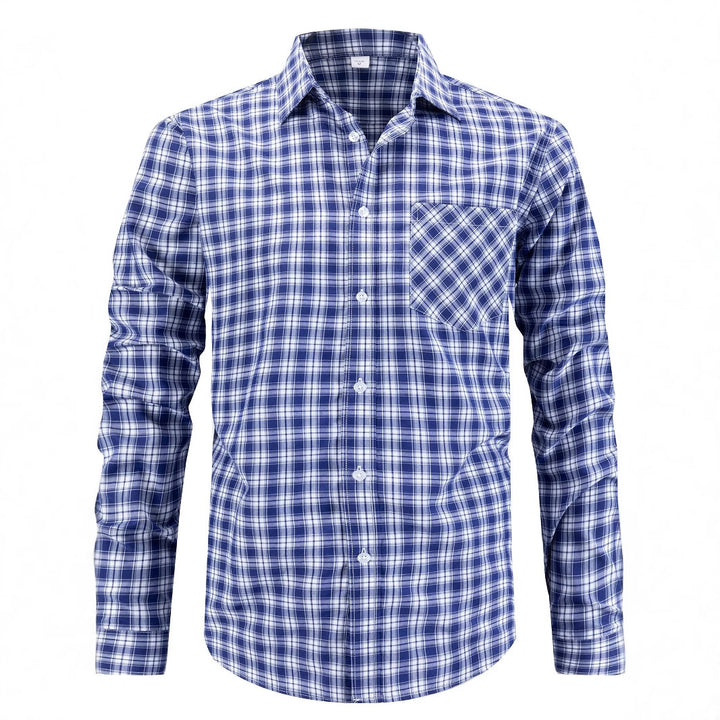 Men's elegant checked shirt with chest pocket Lisslune