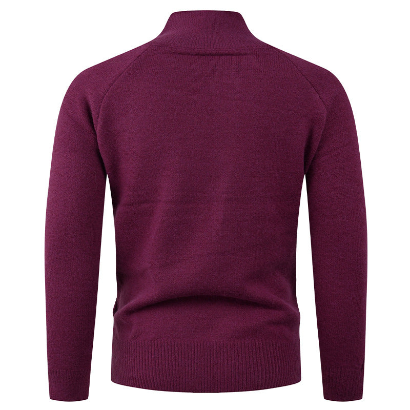 Men's cardigan with modern stand-up collar and button closure Lisslune