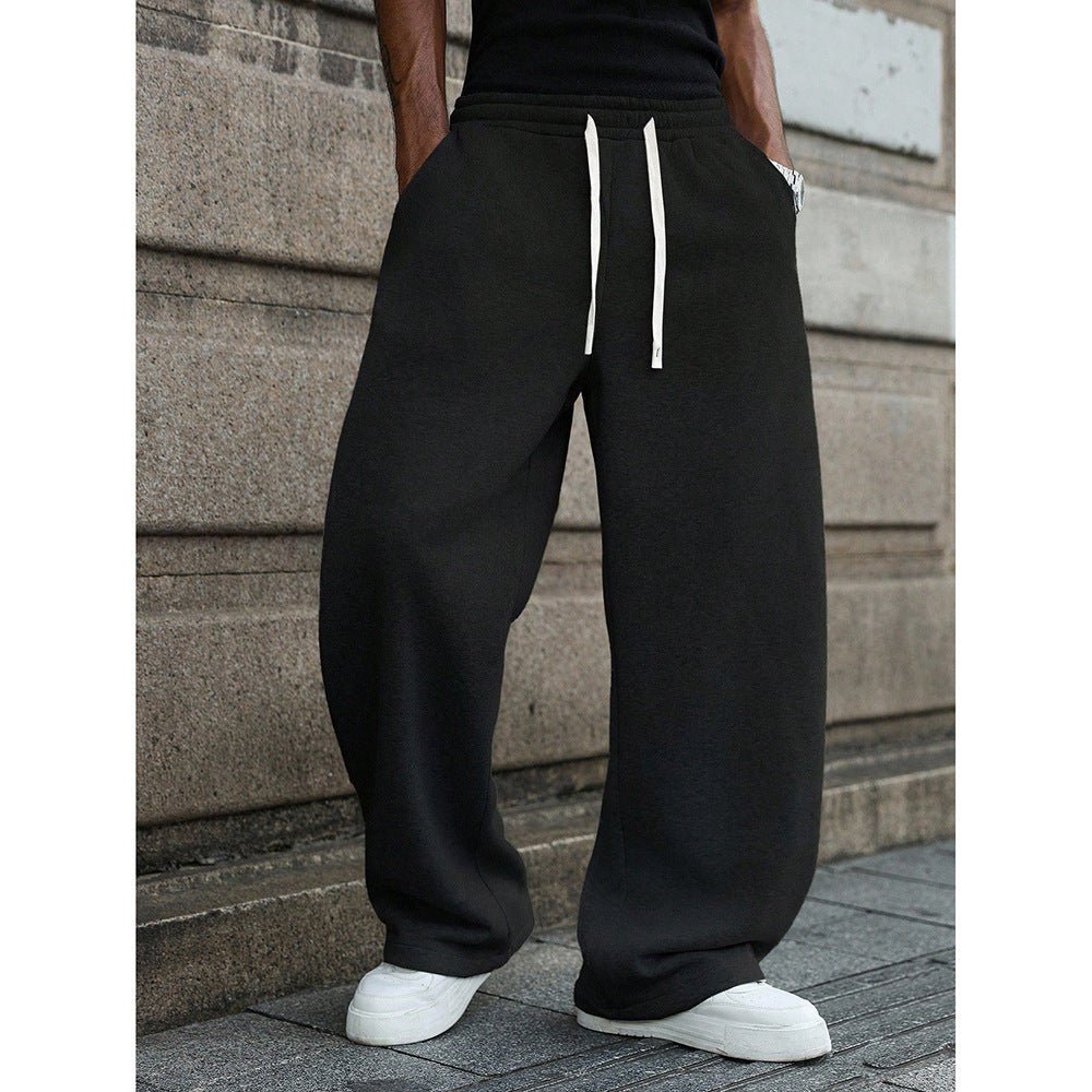 Women's casual loose-fit leisure pants with elastic waistband and practical pockets Lisslune