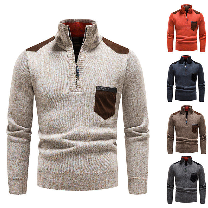 Men's stylish sweater with high collar and zipper Lisslune