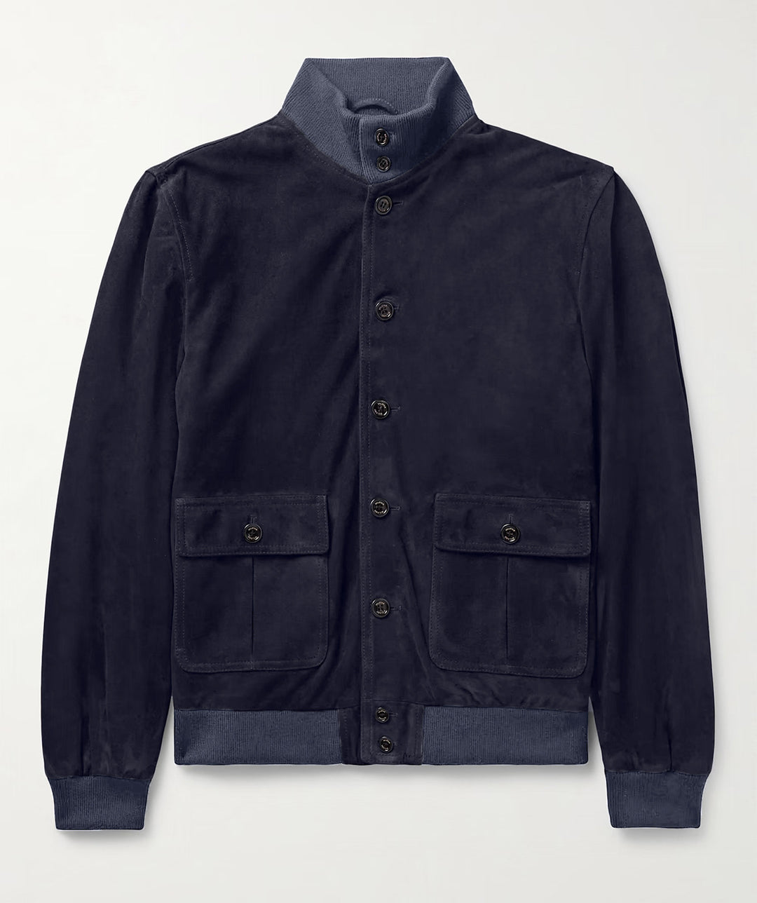 Men's fashionable transitional jacket with high collar and patch pockets Lisslune